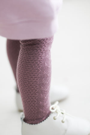 Footed Tights- Dusky Violet