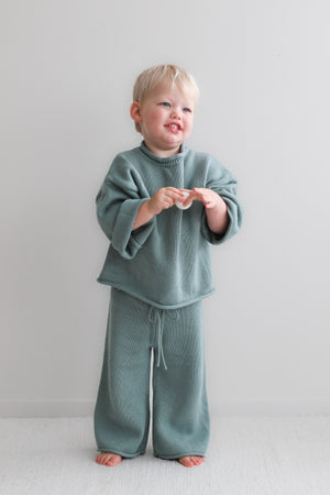 Blake knit pants -Cadet Blue