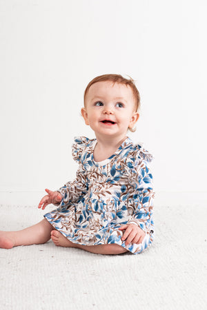 Eden Long Sleeve Flutter Baby Dress
