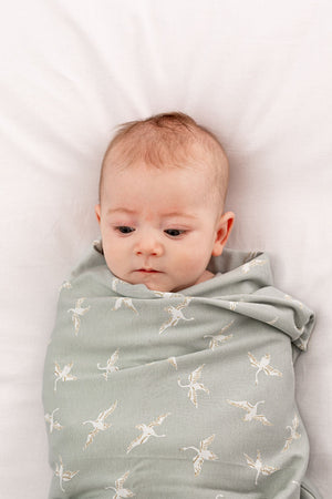 Swan Flight swaddle blanket