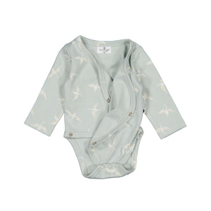 Swan flight Long sleeve kimono bodysuit