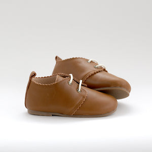Oxford Leather Shoe - Hard Sole (Caramel)