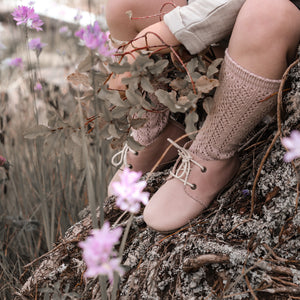 Oxford Leather Shoe - Hard Sole (Petal)