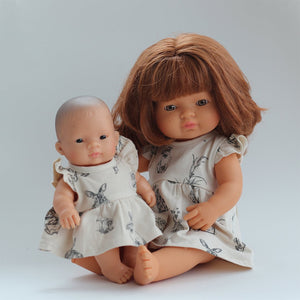 Almond Burrowers 21cm Doll dress