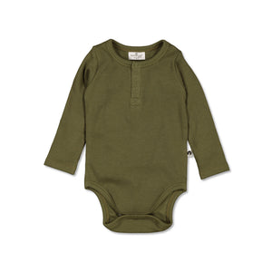 Henley Rib Bodysuit - Olive