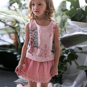 Evie Skirt - Rose Tan with Lace