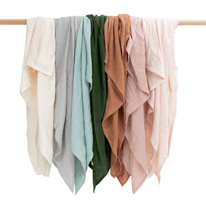 Baby muslin wraps in assorted colours