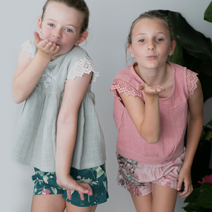 Lyla Shorts - Green Leavings