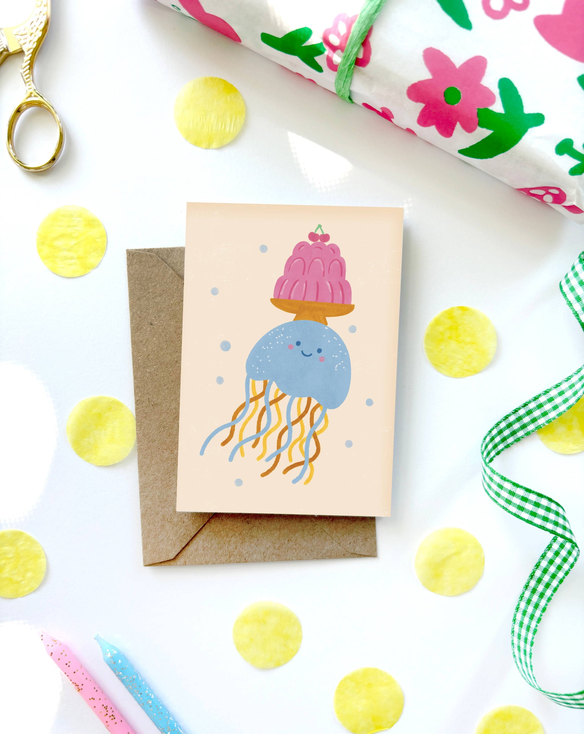 Jellyfish Mini Card - Illustrated Cute Kids Birthday Fun