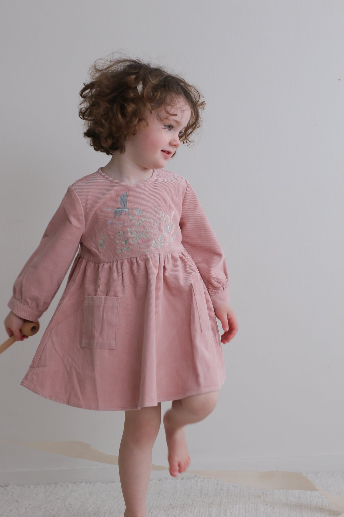 Milly Corduroy Dress - Meadow Rose