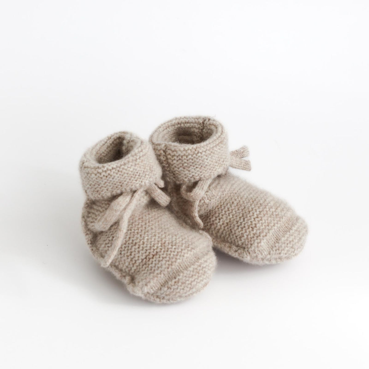 Knit Booties 100% wool - Taupe