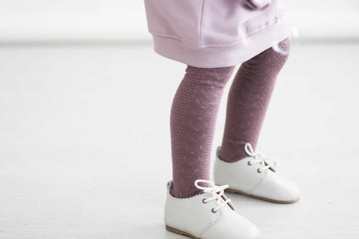 Footed Tights- Dusky Violet