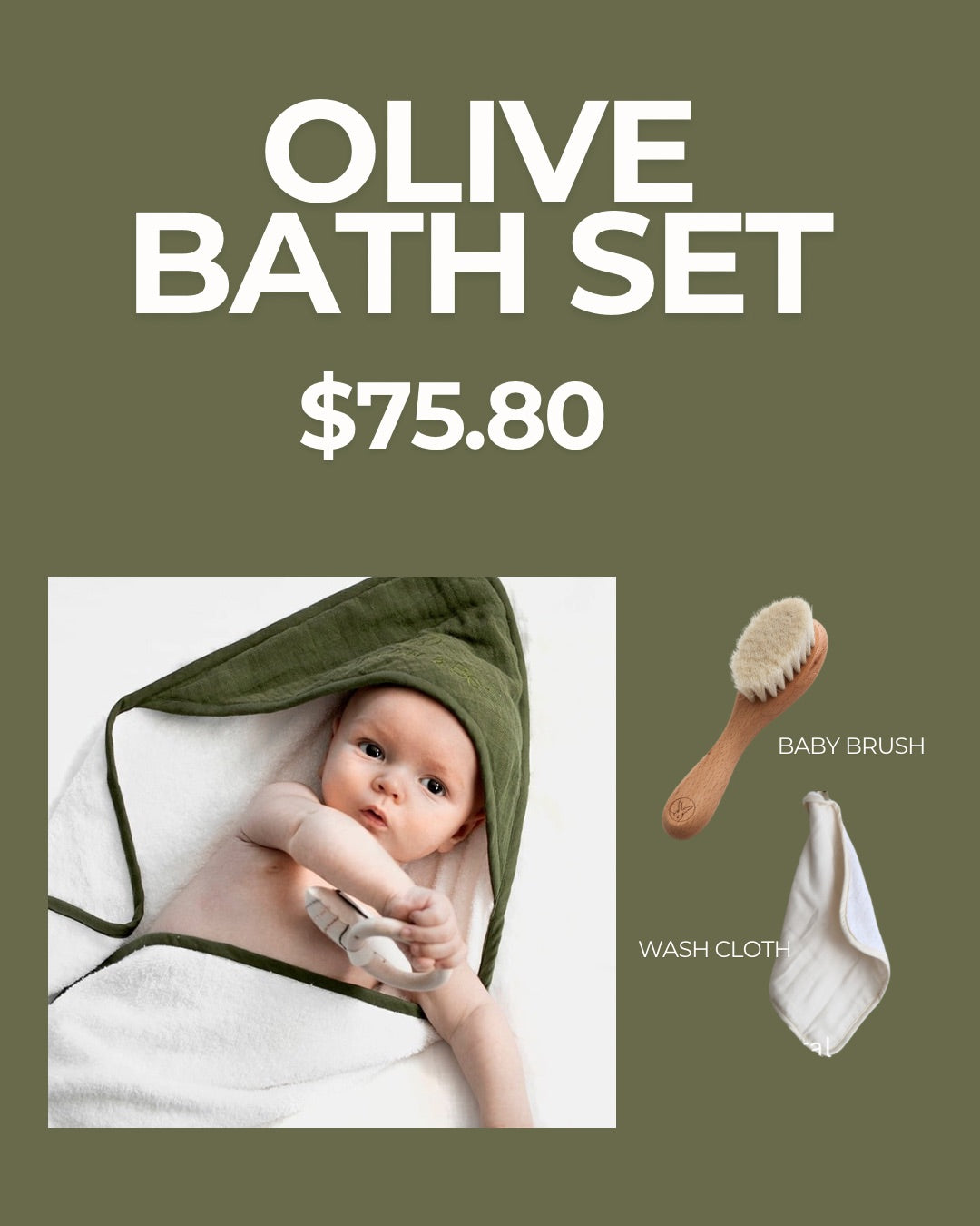 Olive Bath Set – Premium Baby Gift Essentials
