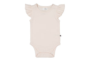 Almond Blush Pointelle Flutter bodysuit