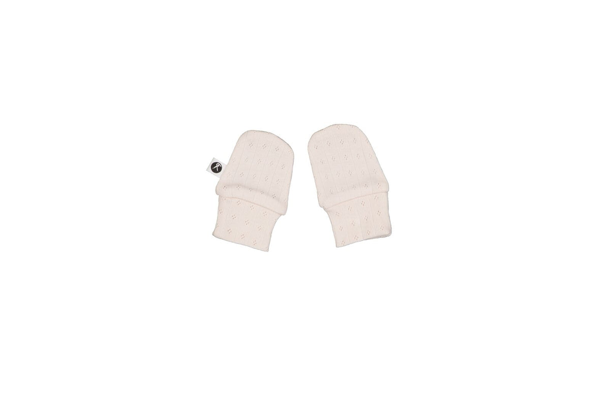 Almond Blush Pointelle Baby Mittens