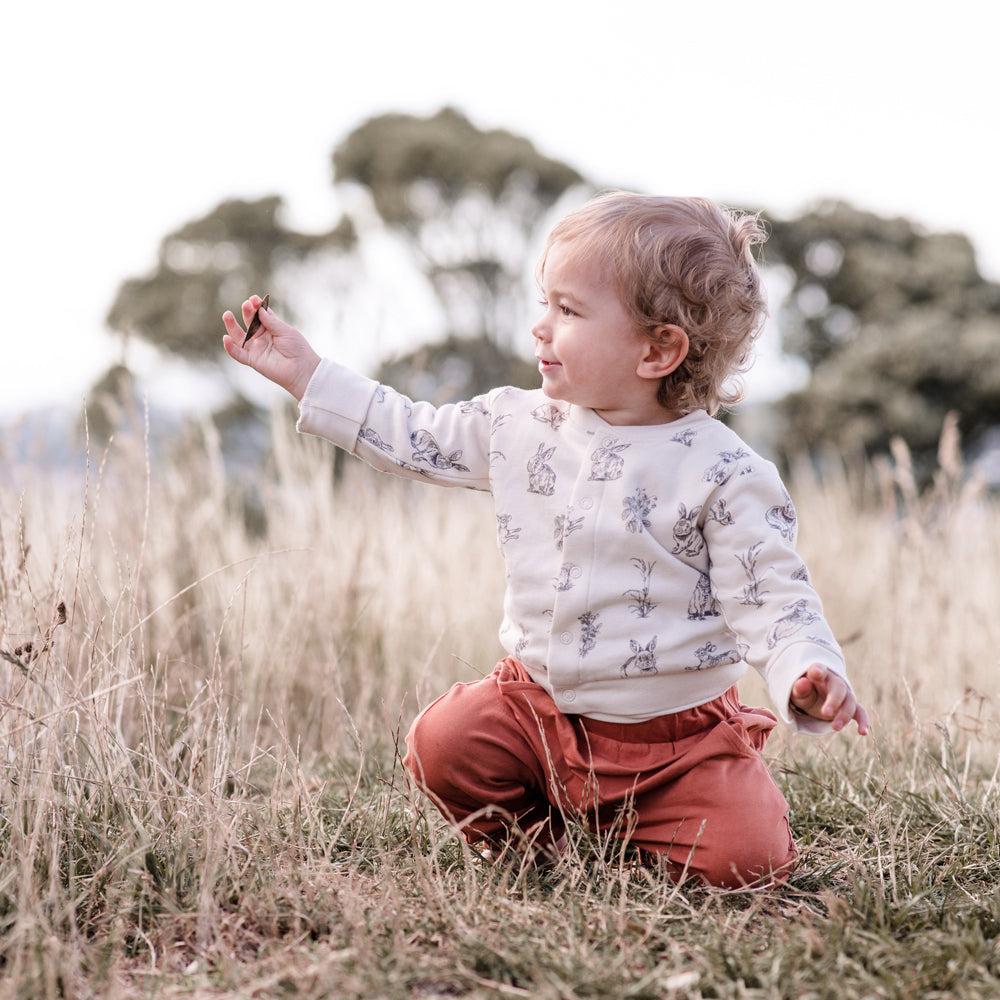 Essentials Fleece Cardigan Almond -Burrowers