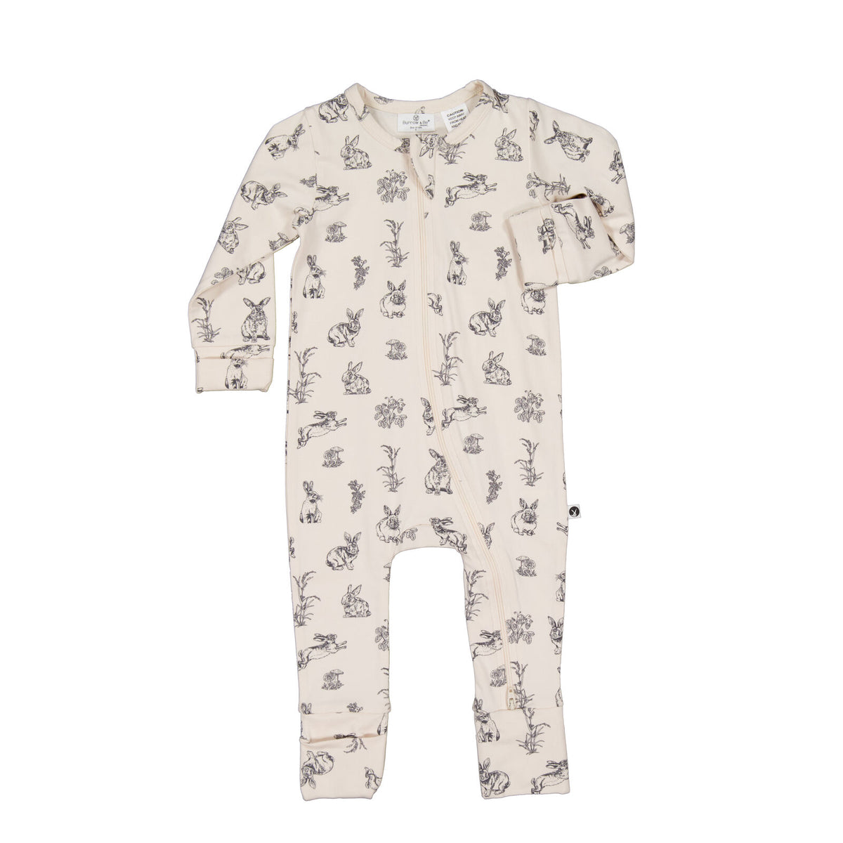 Essentials Baby LONG Sleeve Zip Suit: Almond Burrowers