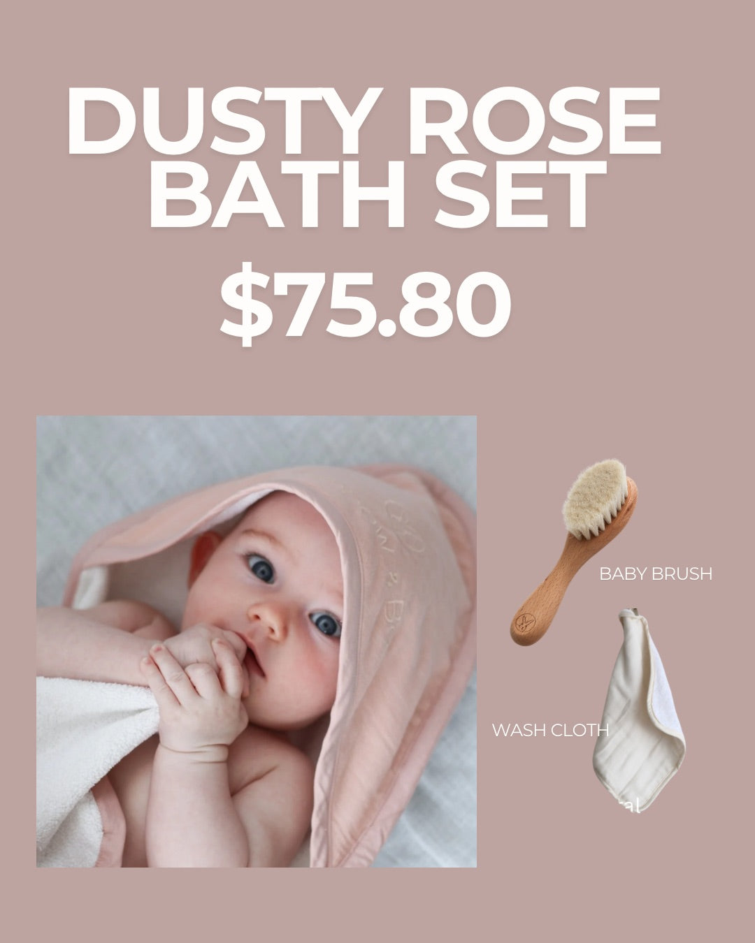 Dusty Rose Bath Set – Premium Baby Gift Essentials