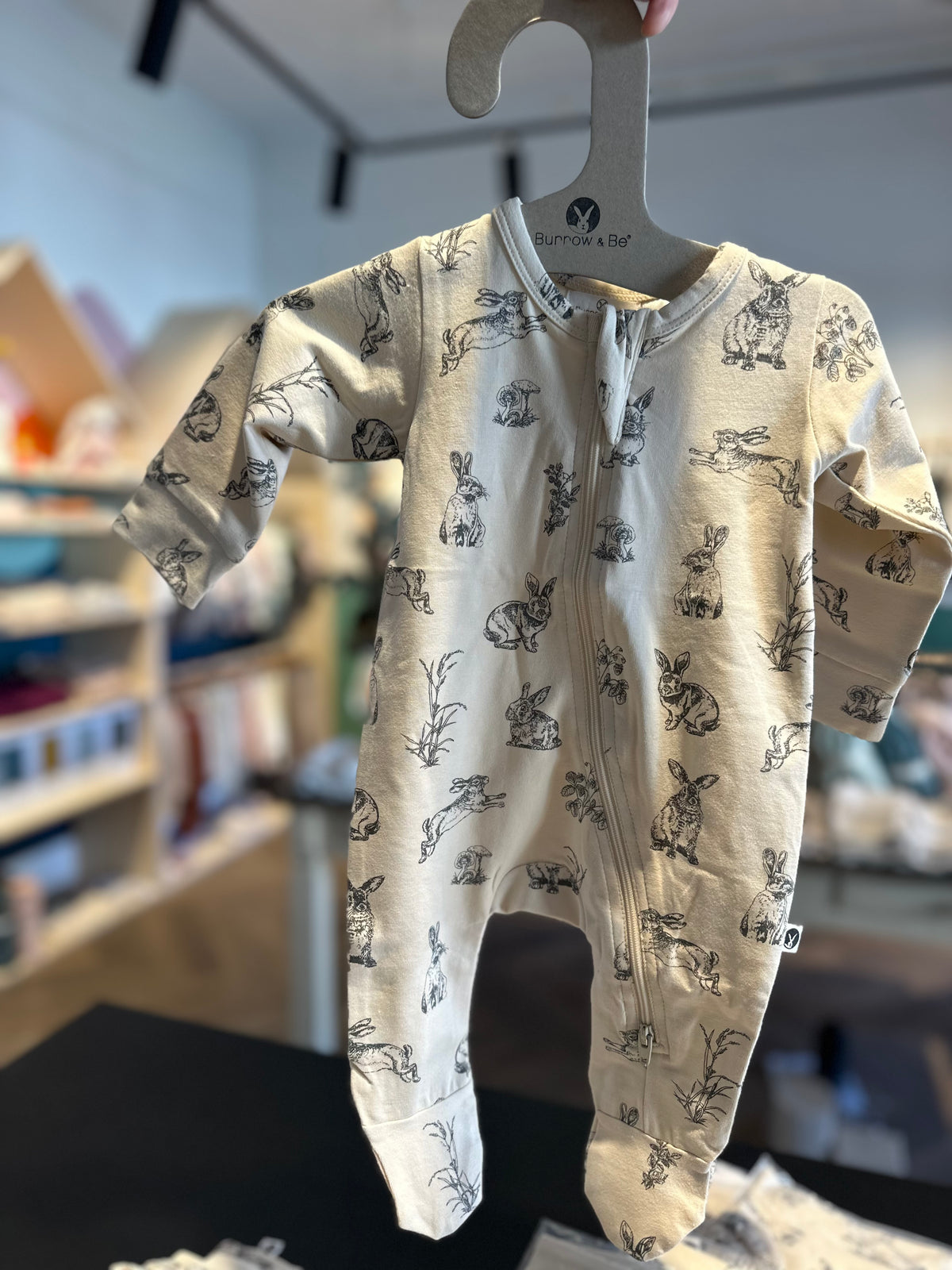 Essentials Baby Zip SleepSuit: Almond Burrowers
