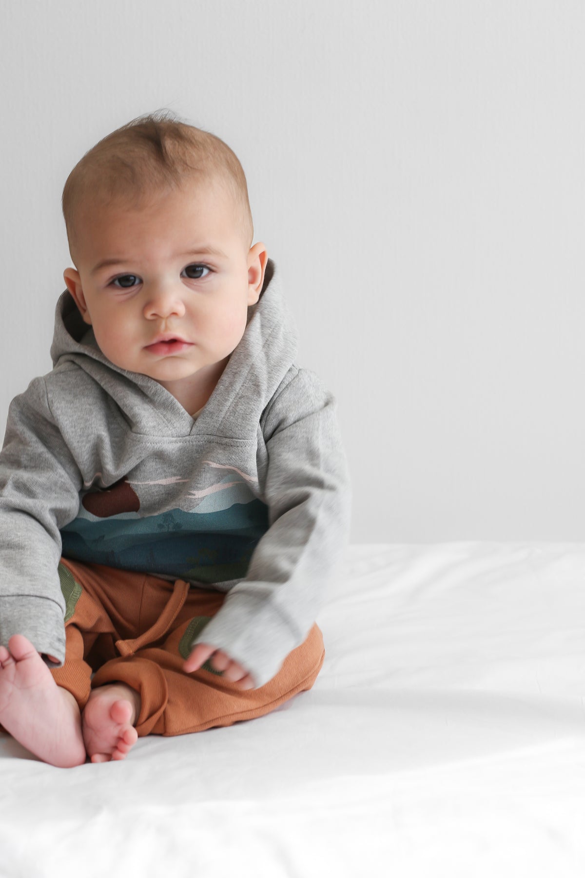 Grey Melange Mountain Hoodie