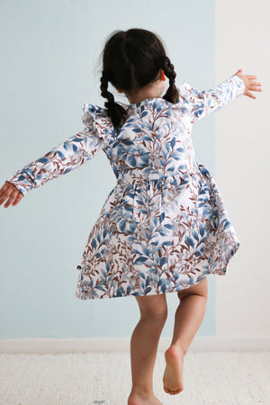 Eden Long Sleeve Flutter Dress
