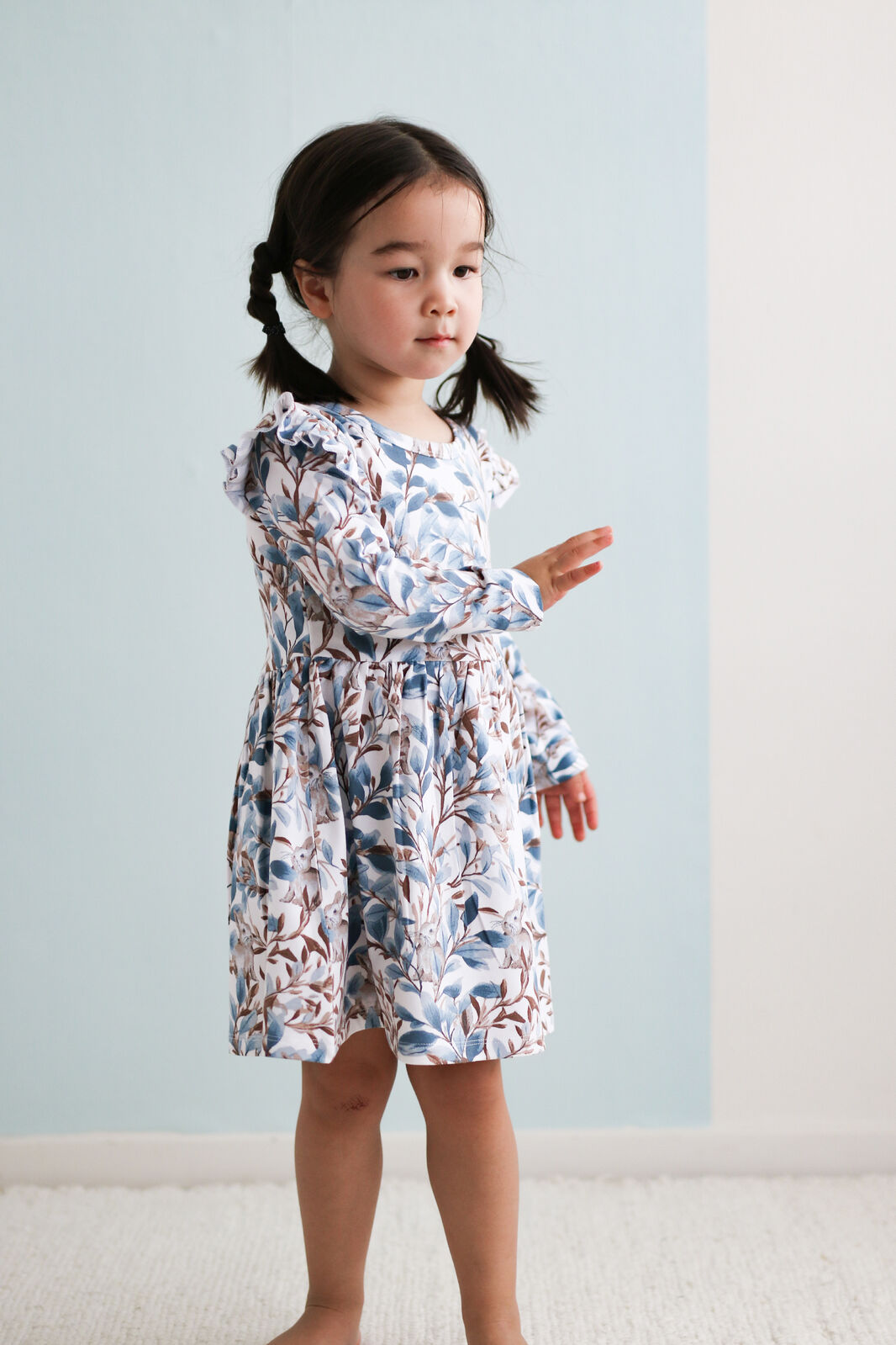 Eden Long Sleeve Flutter Dress