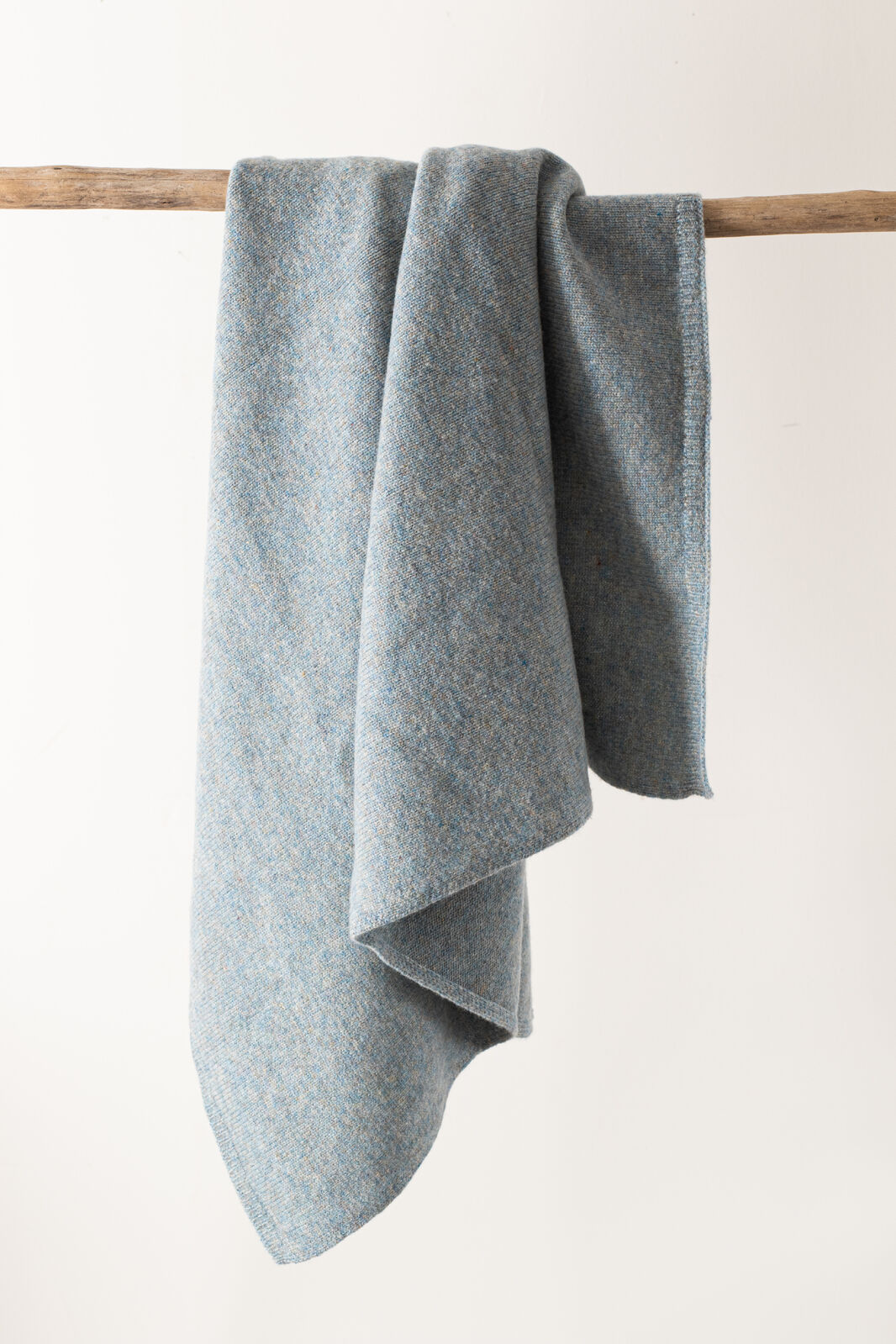 AW26 100% Wool Knit Baby Blanket - Stone Blue