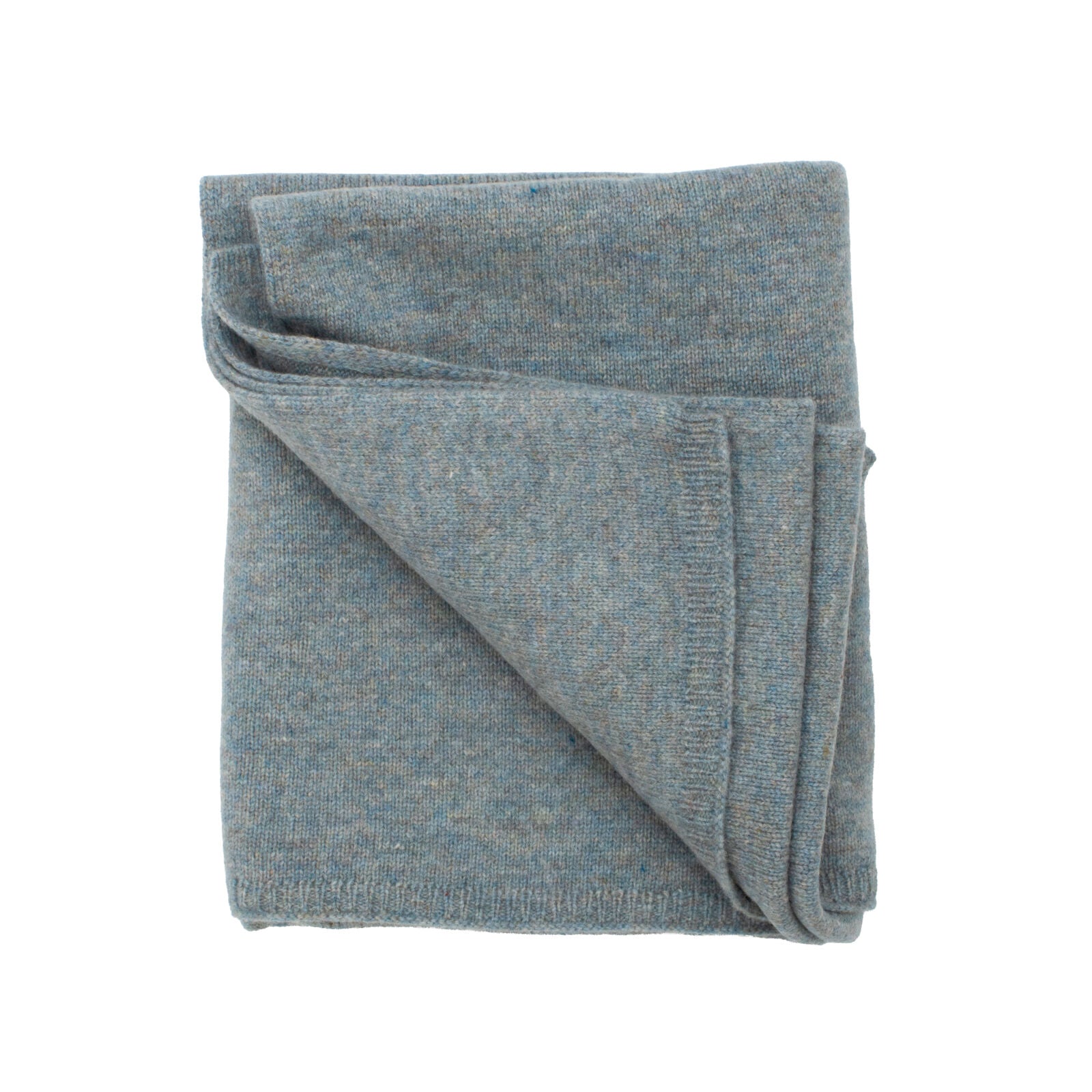 AW26 100% Wool Knit Baby Blanket - Stone Blue
