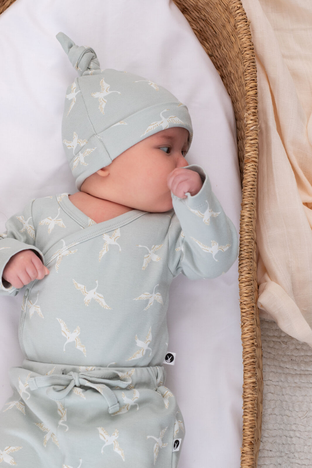 Swan flight Long sleeve kimono bodysuit