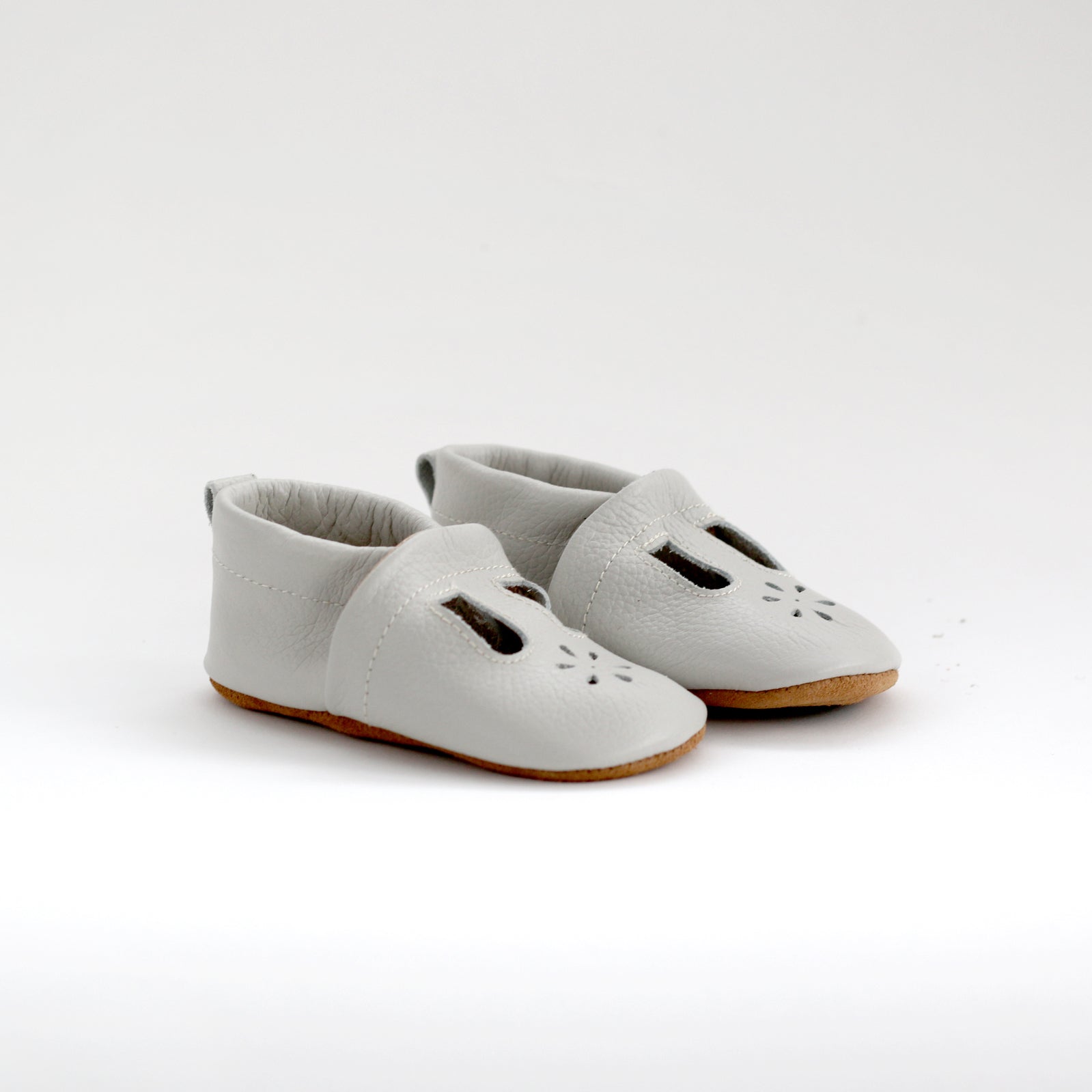 Leather T-Bar Moccasin - Cloud