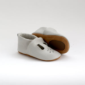 Leather T-Bar Moccasin - Cloud