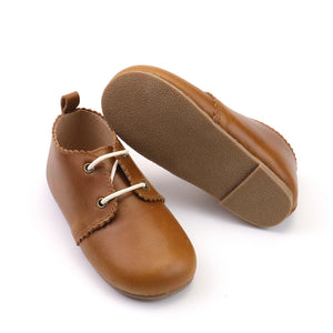 Oxford Leather Shoe - Hard Sole (Caramel) 