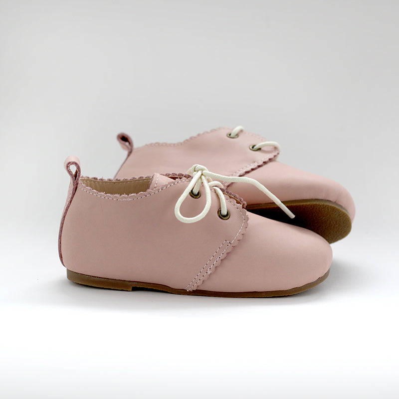 Oxford Leather Shoe - Hard Sole (Petal)