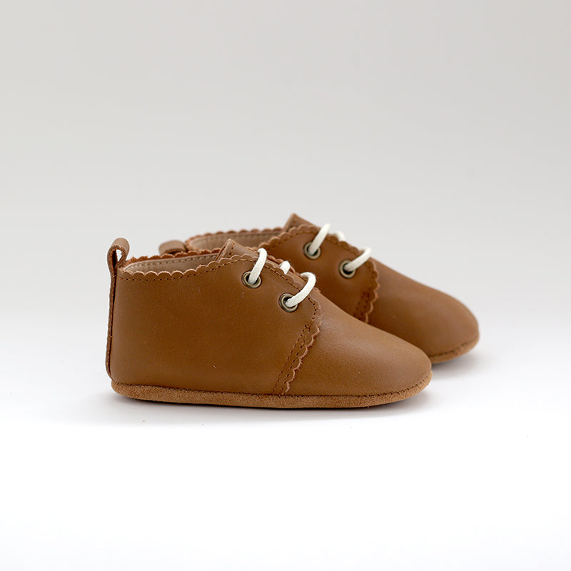Oxford Leather Shoe Soft Sole - Caramel