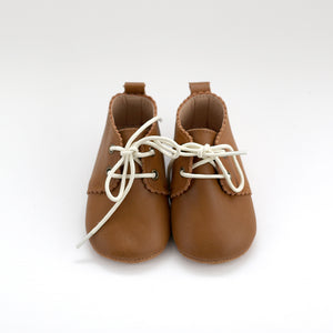Oxford Leather Shoe Soft Sole - Caramel
