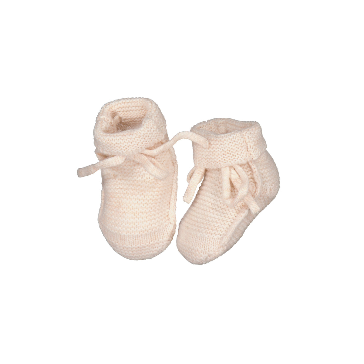 Knit Booties 100% Wool - Ivory Blush