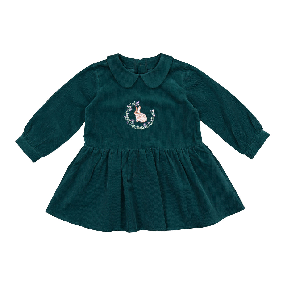 Ivy Corduroy Dress - Bunny teal
