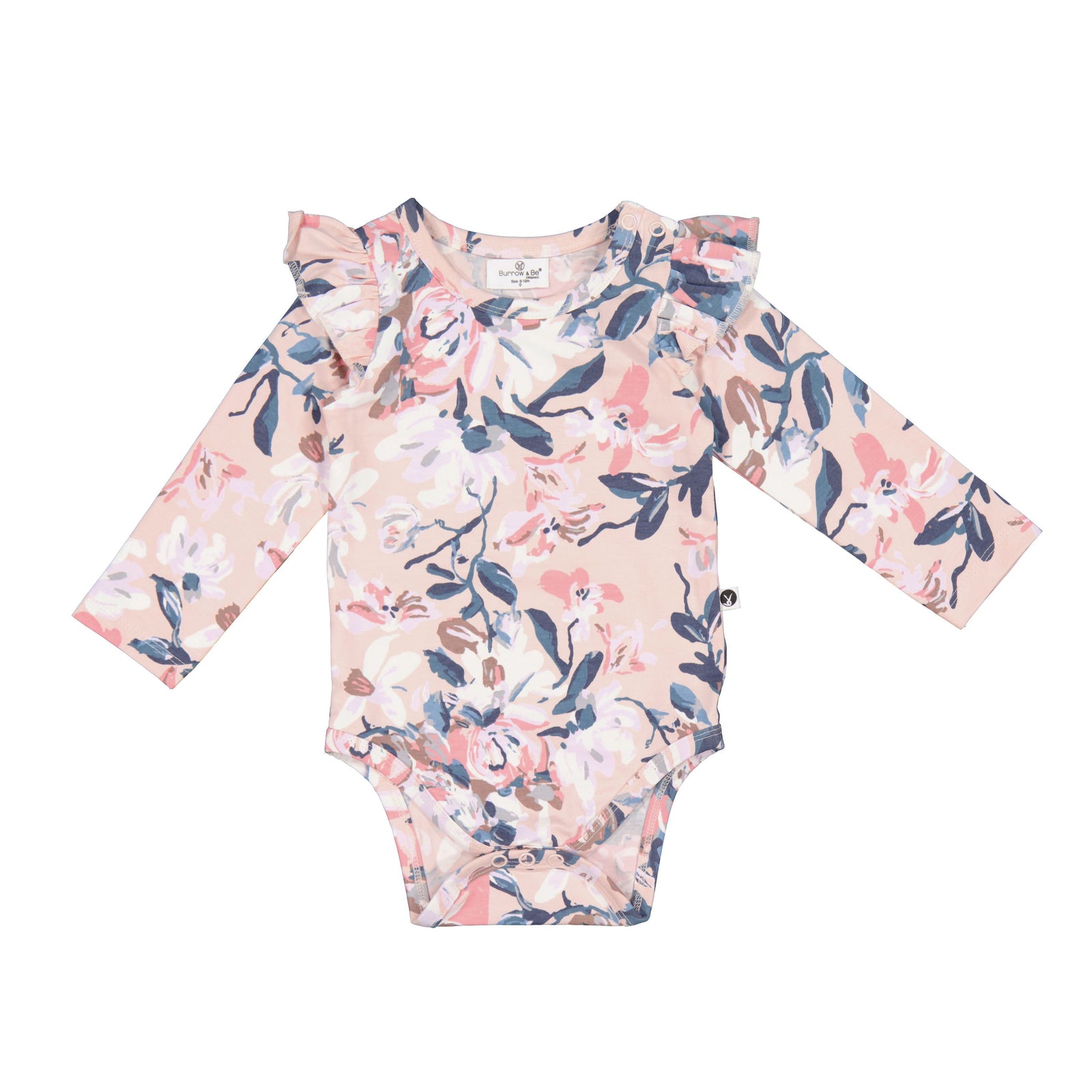 Long sleeve flutter bodysuit - Fleur print