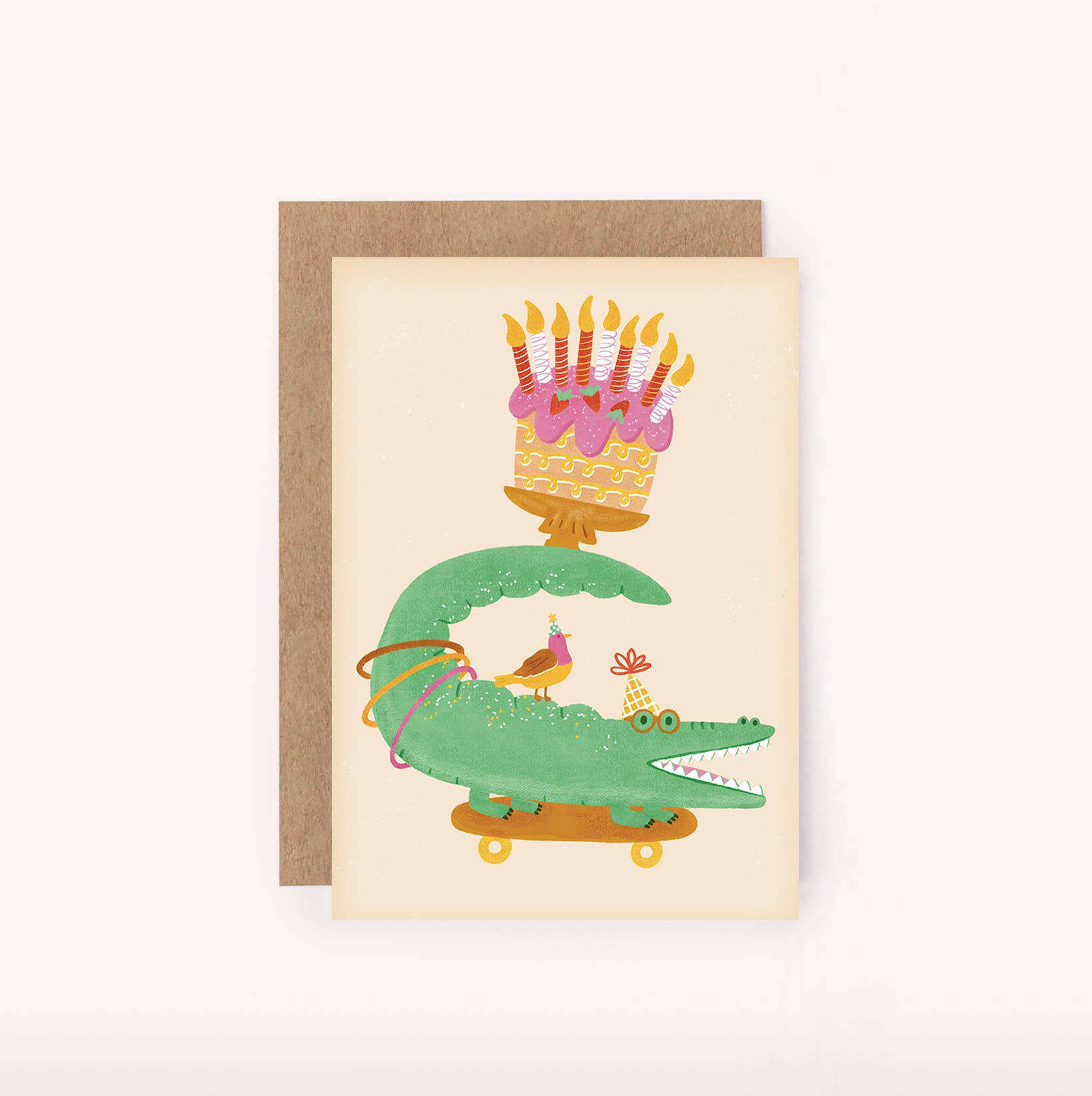 Crocodile Mini Card - Illustrated Cute Kids Birthday Fun