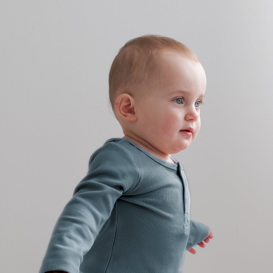 Rib Henley Top - Abyss