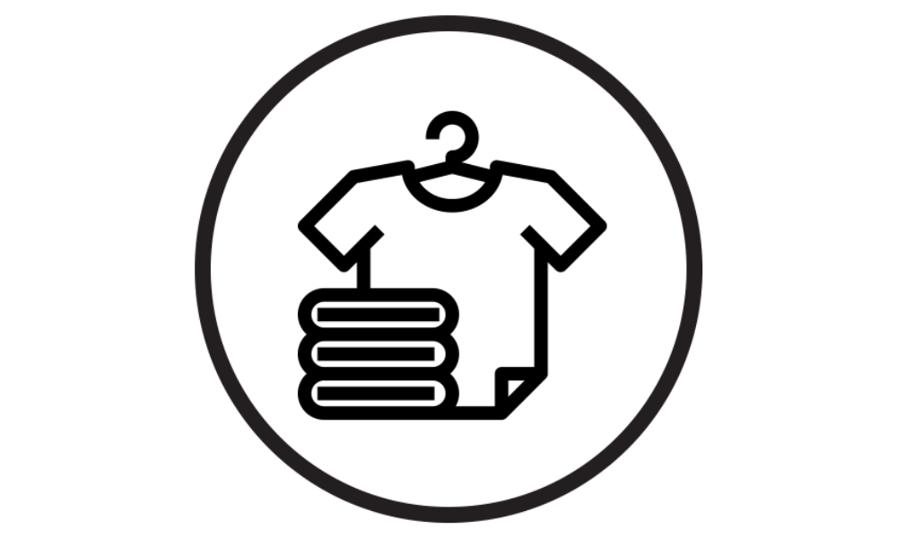 Baby clothes in neutral tones and prints