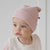 Rib Top Knot Hat - Dusty Rose