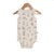Baby singlet bodysuit almond natural with rabbit print