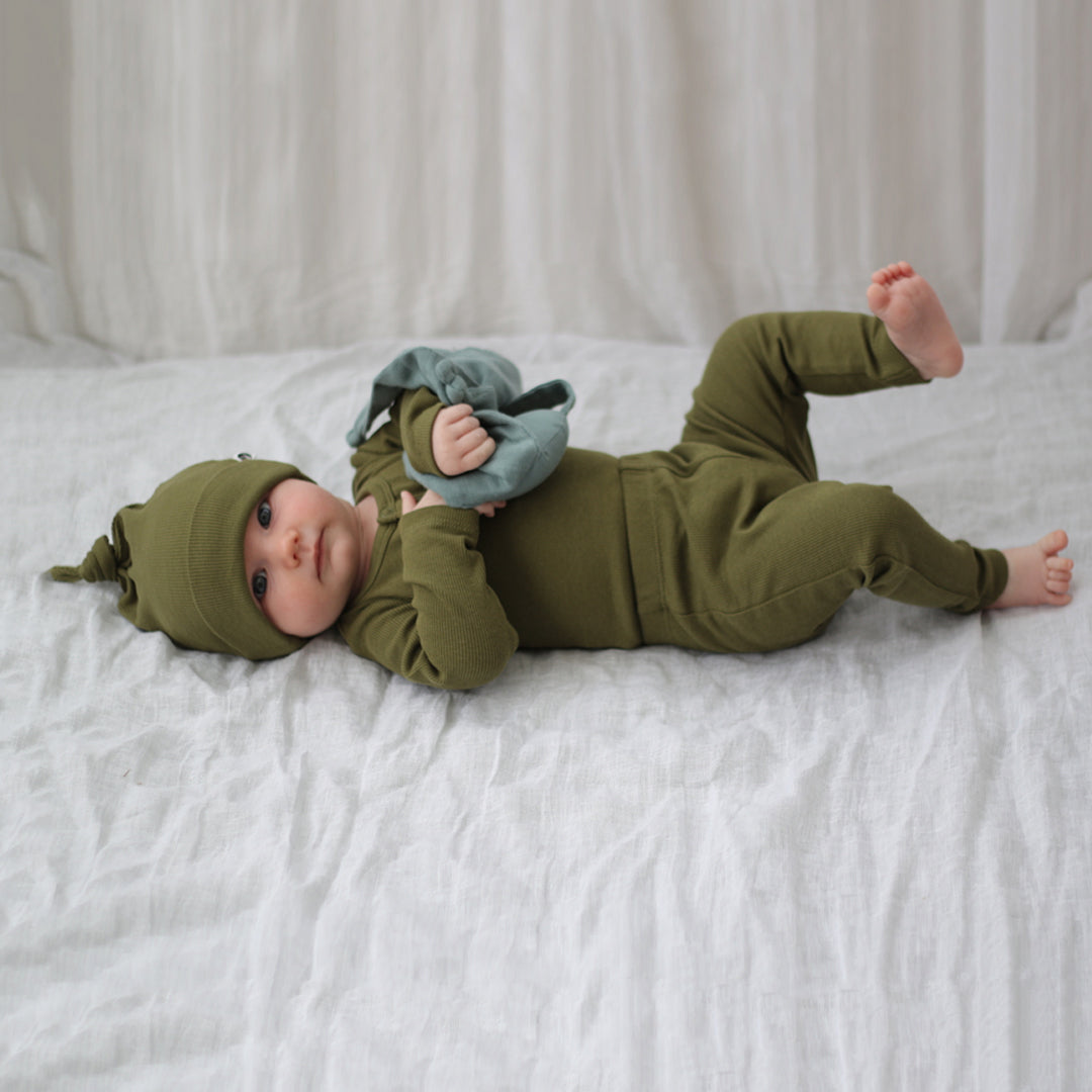 Henley Rib Bodysuit - Olive