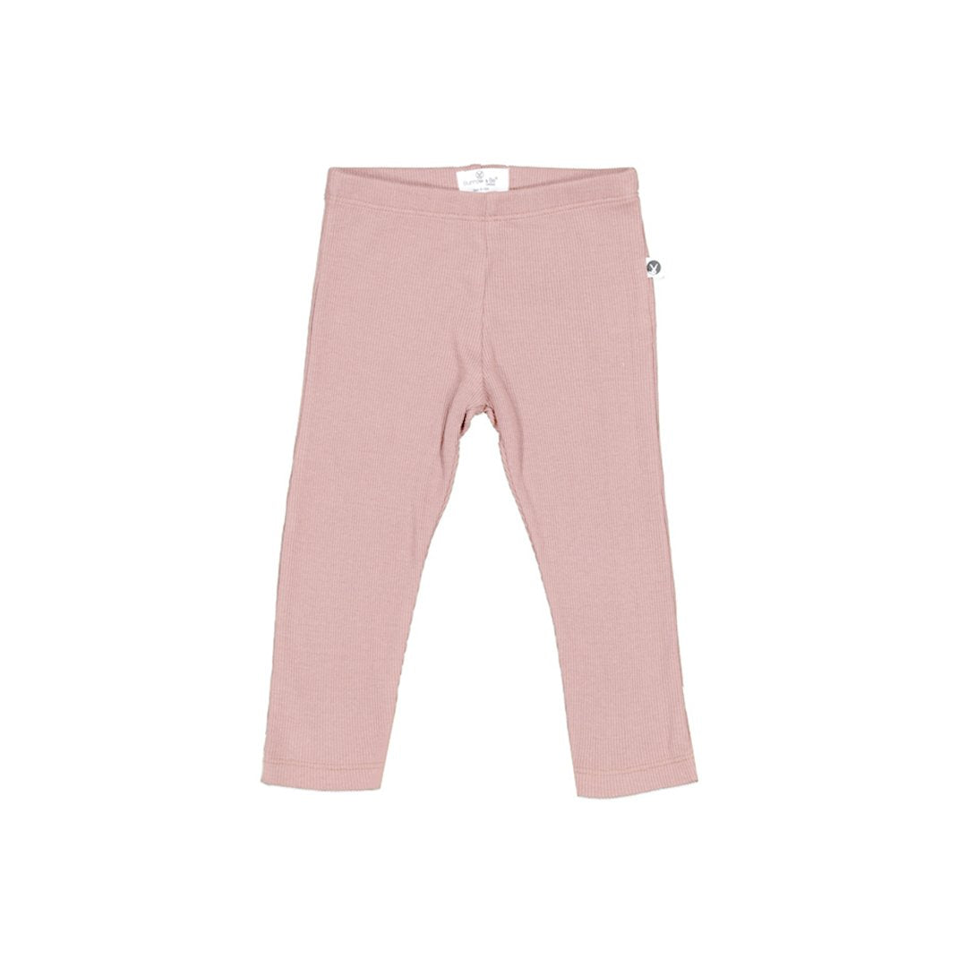 Rib leggings baby girl soft pink.