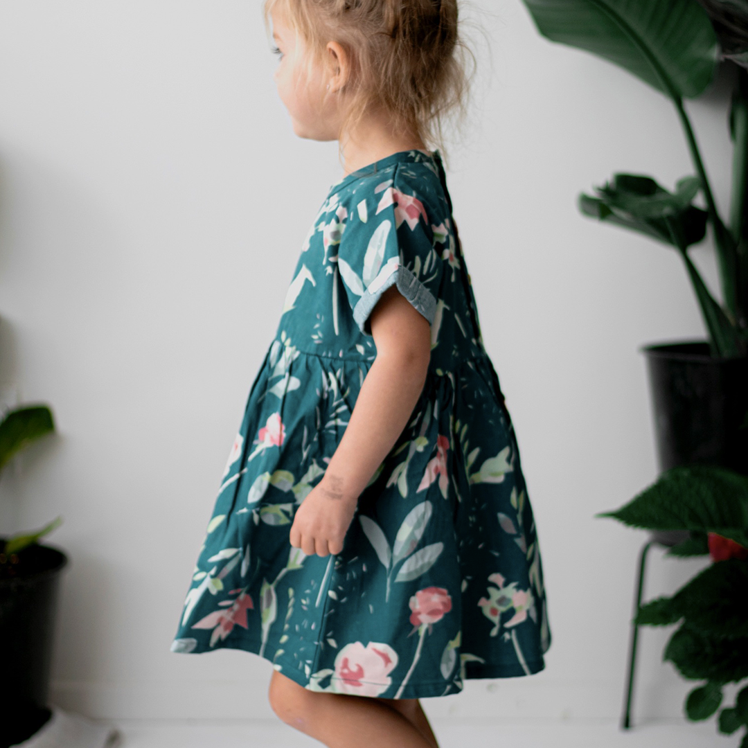 Mila Dress - Green Leavings