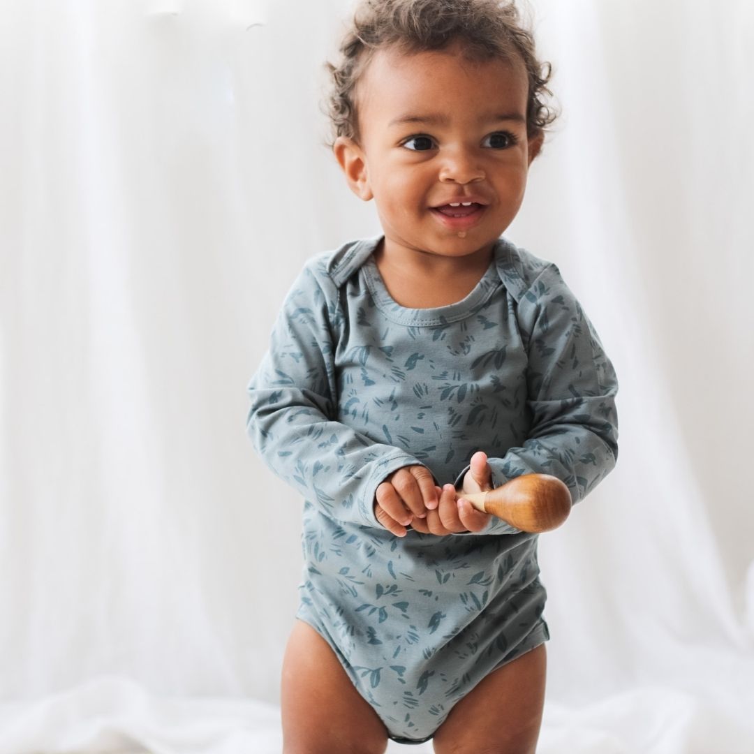 Grey long sleeve bodysuit 2024 baby