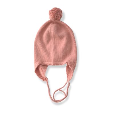 Knit Bonnet - Tan Rose