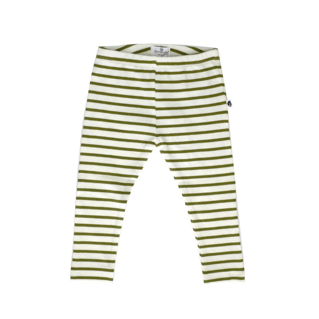 Rib Leggings - Olive Stripe