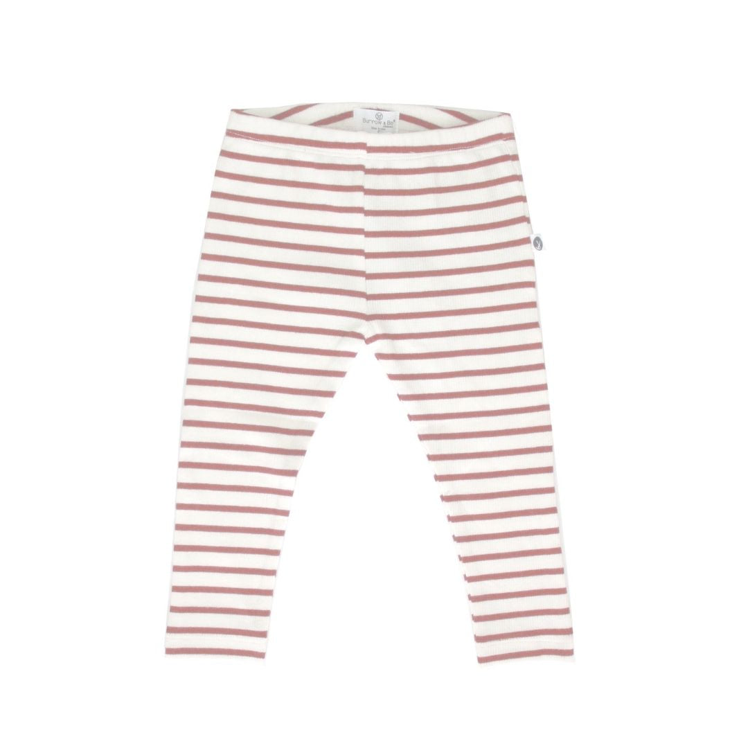 Rib Leggings - Dusty Rose Stripe